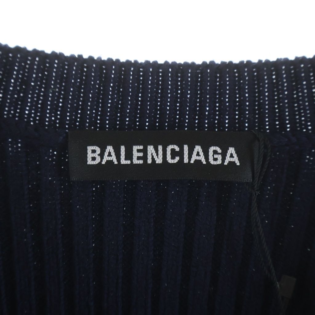 Balenciaga Flame Oversize Neck Sweater Green Navy — view 6
