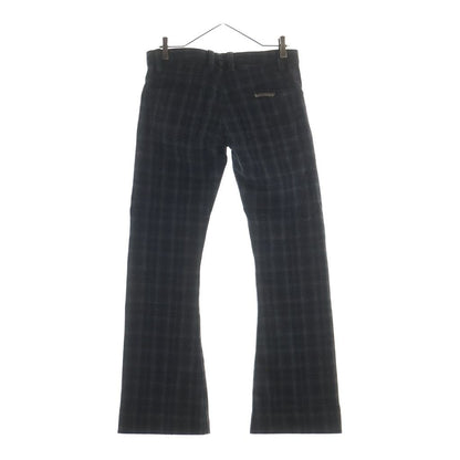 Chrome Hearts Cross Ball Button Wool Check Pattern Flong Pants Gray — view 2