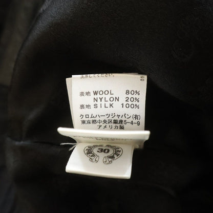 Chrome Hearts Cross Ball Button Wool Check Pattern Flong Pants Gray — view 8