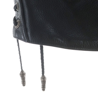 Chrome Hearts Frnt Zip Side Lace Up Dagger Zip Up Leather Vest — view 6