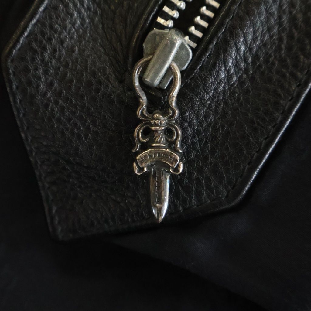 Chrome Hearts Frnt Zip Side Lace Up Dagger Zip Up Leather Vest — view 7