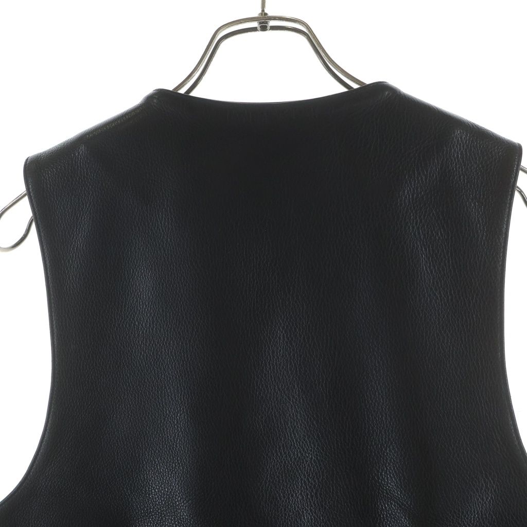 Chrome Hearts Frnt Zip Side Lace Up Dagger Zip Up Leather Vest — view 4