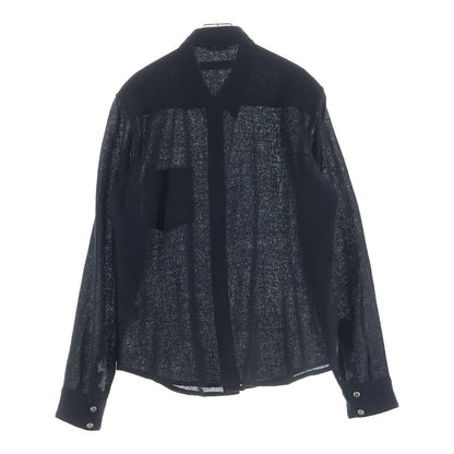 Chrome Hearts Sleeve Leather Cross Patch Floral Button Virgin Wool Long Shirt — view 2