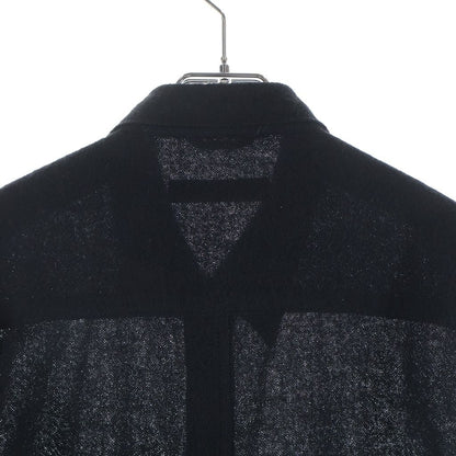 Chrome Hearts Sleeve Leather Cross Patch Floral Button Virgin Wool Long Shirt — view 4
