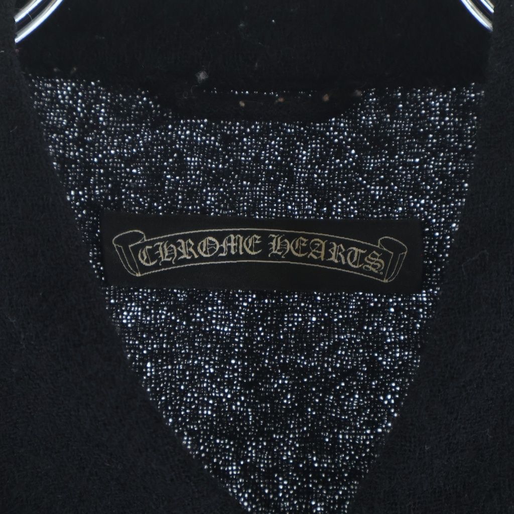 Chrome Hearts Sleeve Leather Cross Patch Floral Button Virgin Wool Long Shirt — view 7