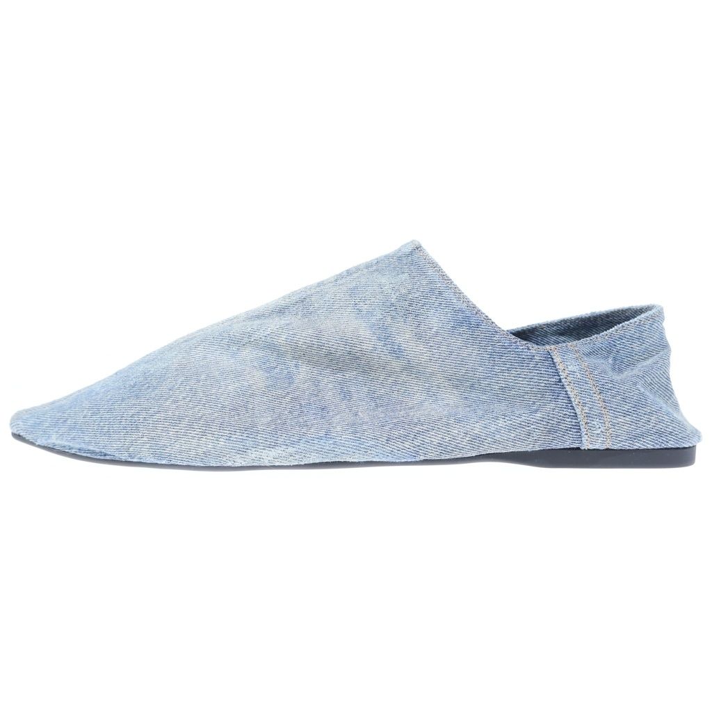 Balenciaga Pointed Denim Mules Flat Indigo Blue
