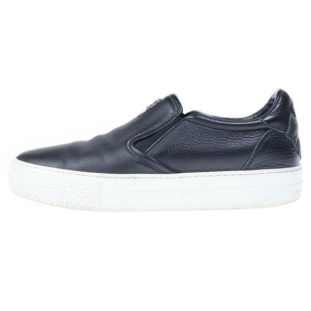 Chrome Hearts Slip on CH Plus Leather Patch Dagger on Low Cut Shoes Black