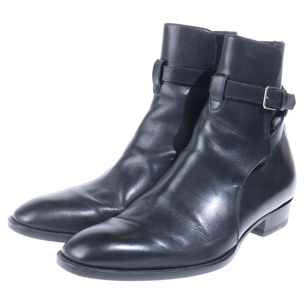 Saint Laurent Paris Belted Jodhpur Boots Leather Black RO — view 2