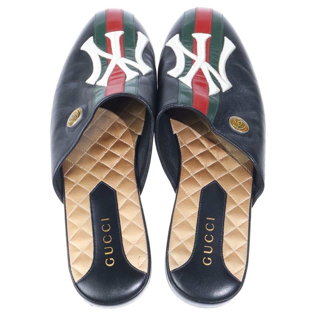 Gucci New York Yankees Princetown Leather Slipper New Prince Town Slippers Black — view 4