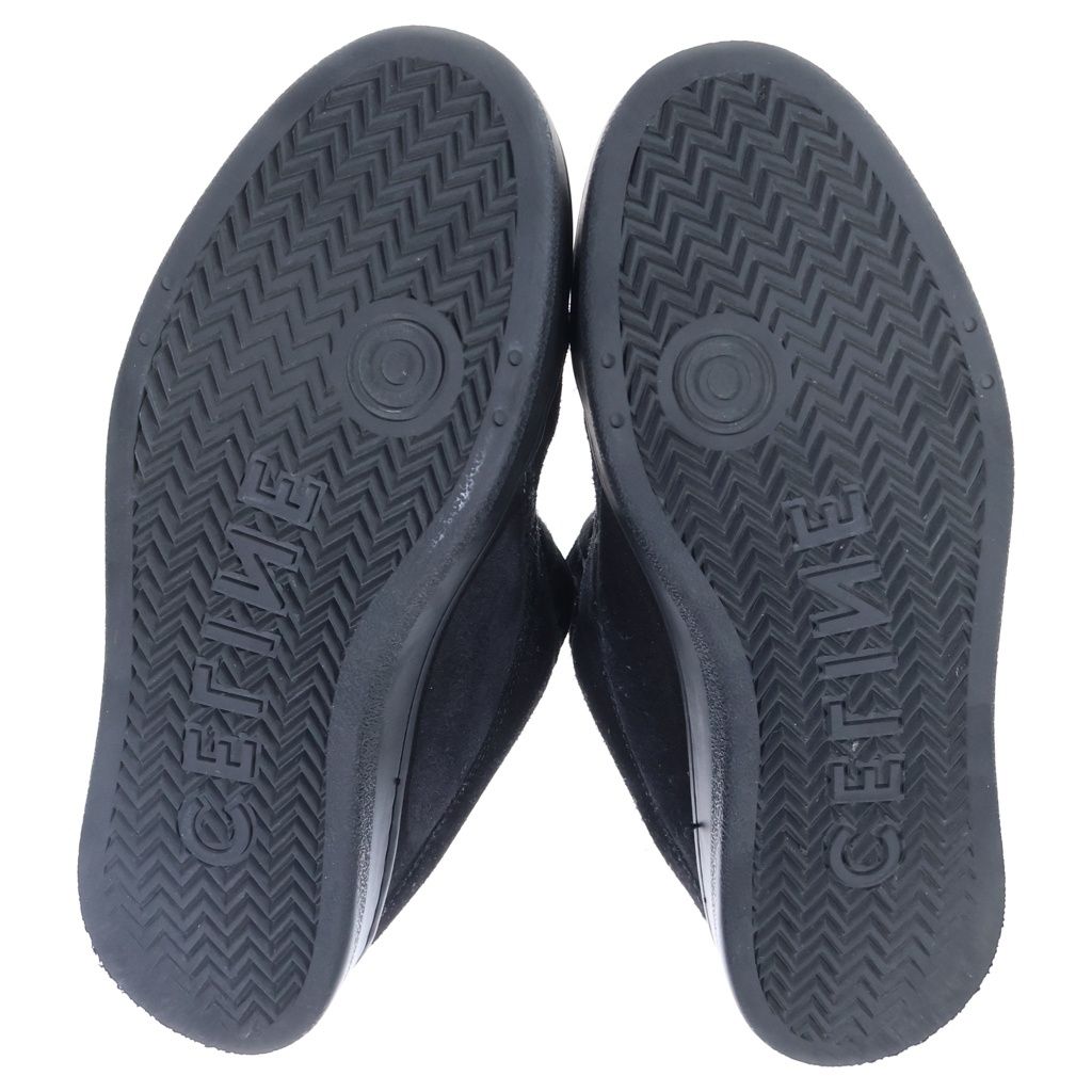 Celine Triomphe Huntington Suede Lace Up Low Cut Sneakers Black — view 5