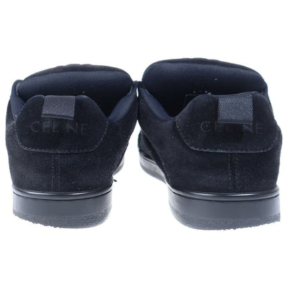 Celine Triomphe Huntington Suede Lace Up Low Cut Sneakers Black — view 3