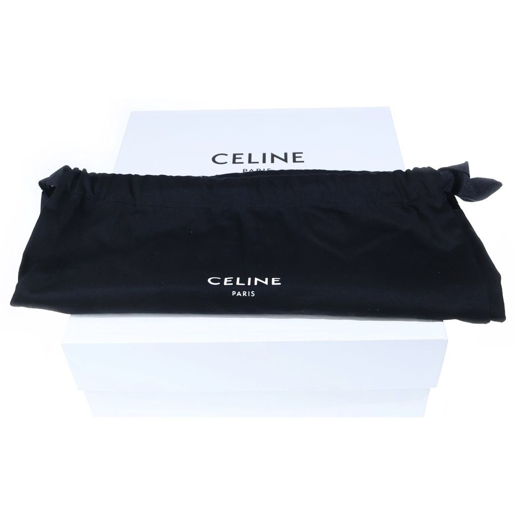 Celine Triomphe Huntington Suede Lace Up Low Cut Sneakers Black — view 6