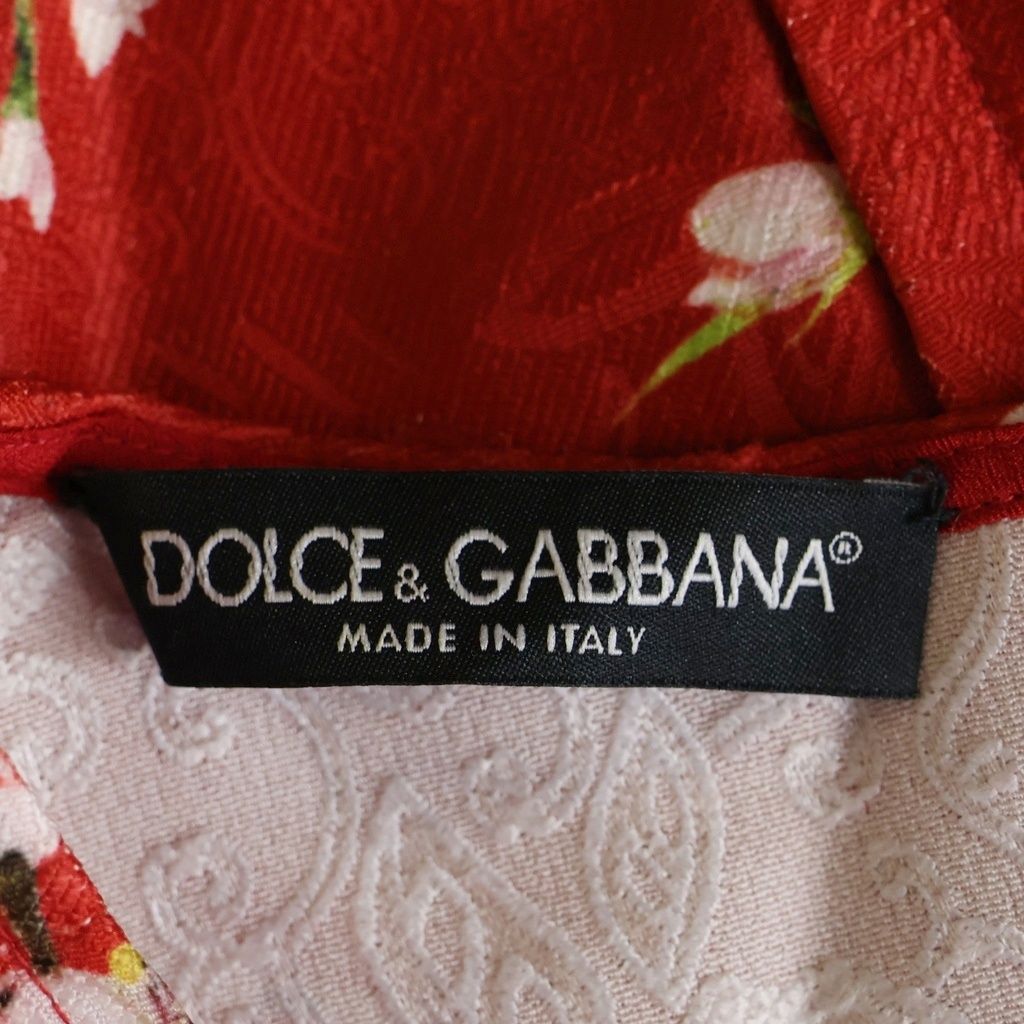 Dolce & Gabbana Dress Floral Sleeveless Red — view 6