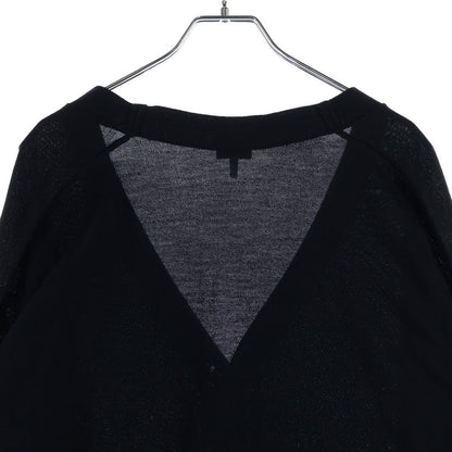 Loewe Anagram Embroidery V-neck Cardigan Knit Black — view 4