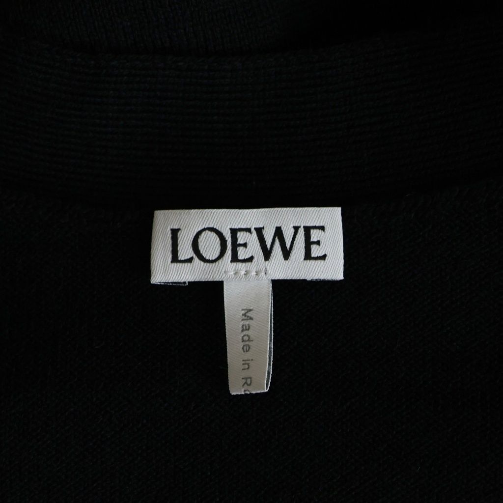 Loewe Anagram Embroidery V-neck Cardigan Knit Black — view 7