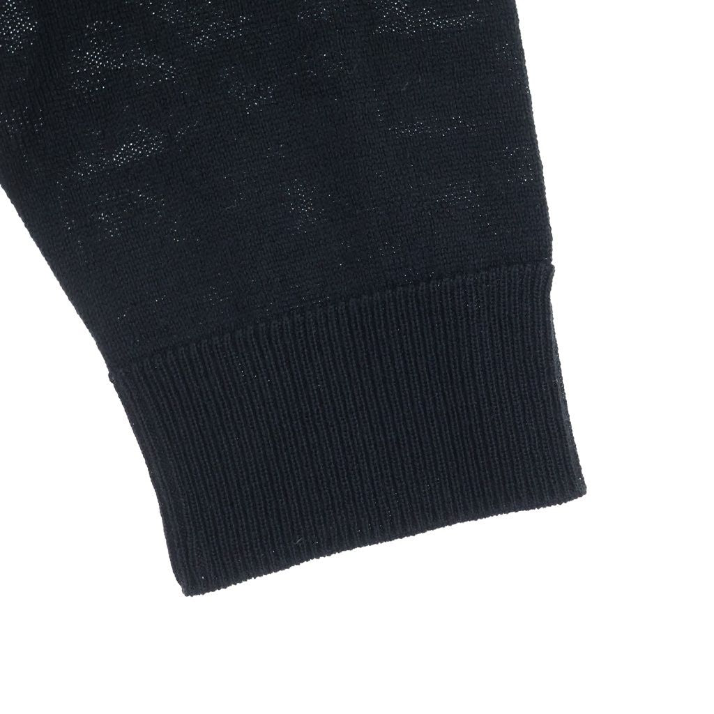 Loewe Anagram Embroidery V-neck Cardigan Knit Black — view 5