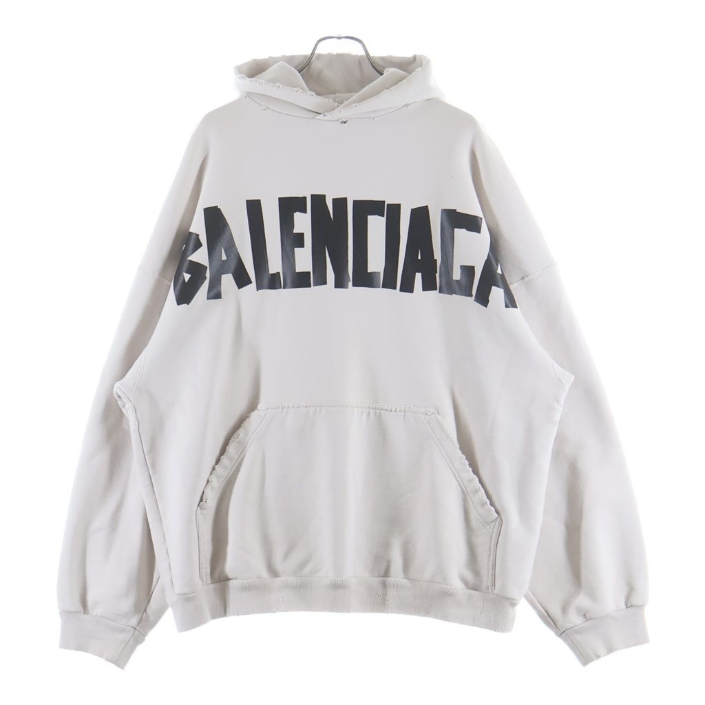 Balenciaga New Tape Type Hoodie Logo Pullover Sweatshirt White — view 2