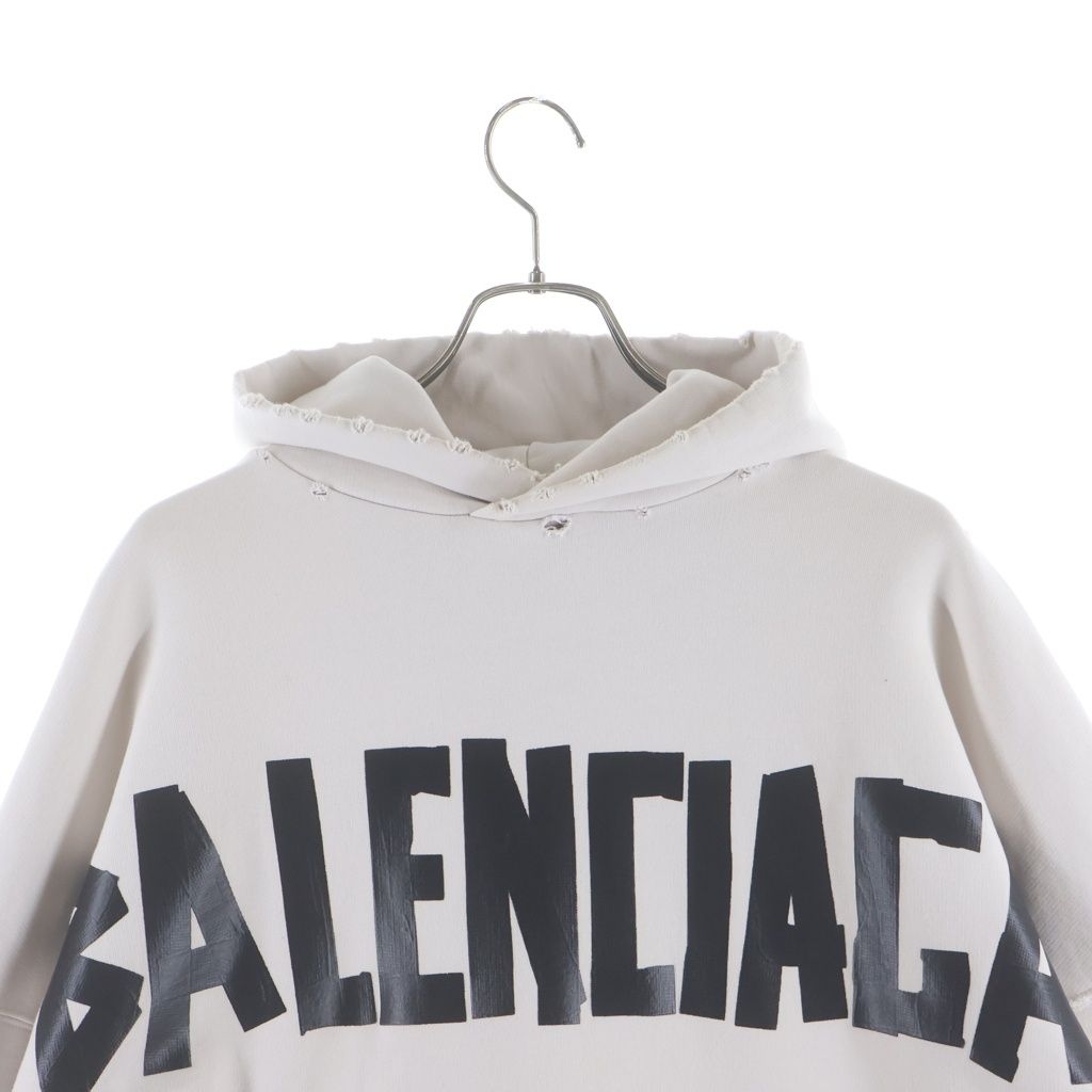 Balenciaga New Tape Type Hoodie Logo Pullover Sweatshirt White — view 4