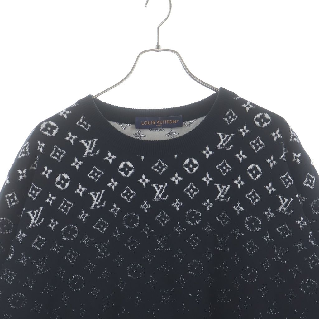 Louis Vuitton Gradient Monogram Crew Neck Knit Black Uso Sweater — view 3