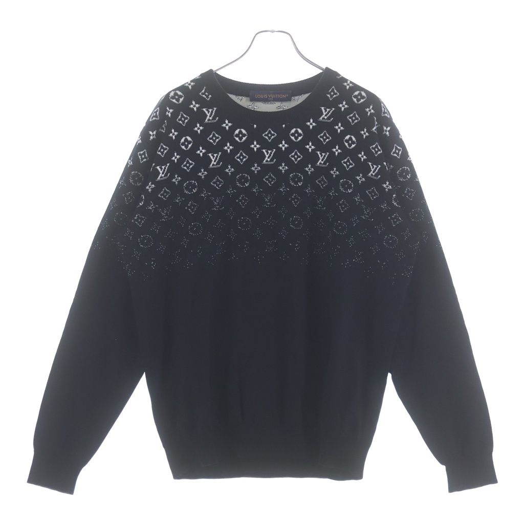 Louis Vuitton Gradient Monogram Crew Neck Knit Black Uso Sweater