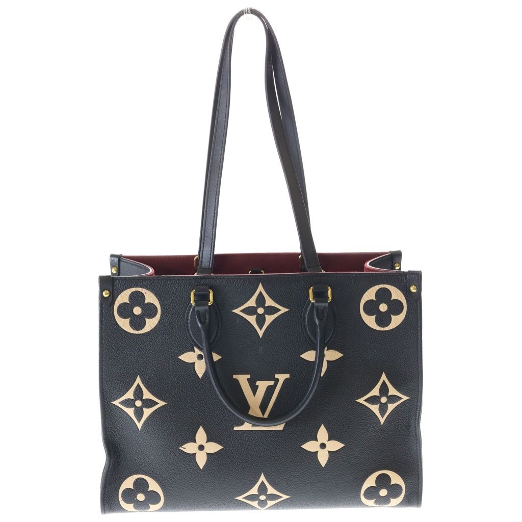 Louis Vuitton On The Go MM Monogram Empreinte Bicolor Leather Hand Tote Gold — view 2