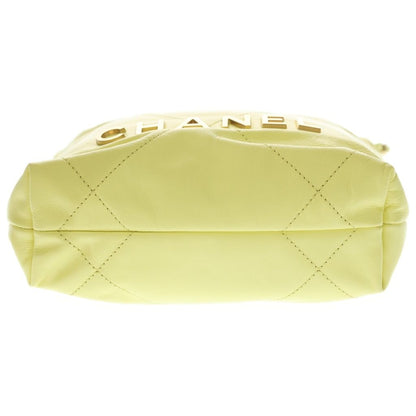 Chanel 22 Mini Shiny Calfskin Chain Shoulder Bag Yellow Gold Plate — view 4