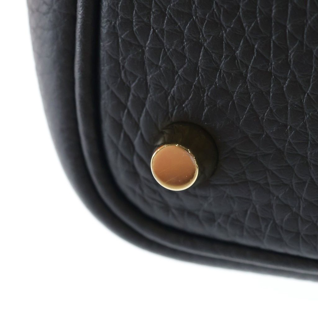 Hermes Picotin Lock PM Taurillon Clemence Leather Handbag Gold Black — view 6