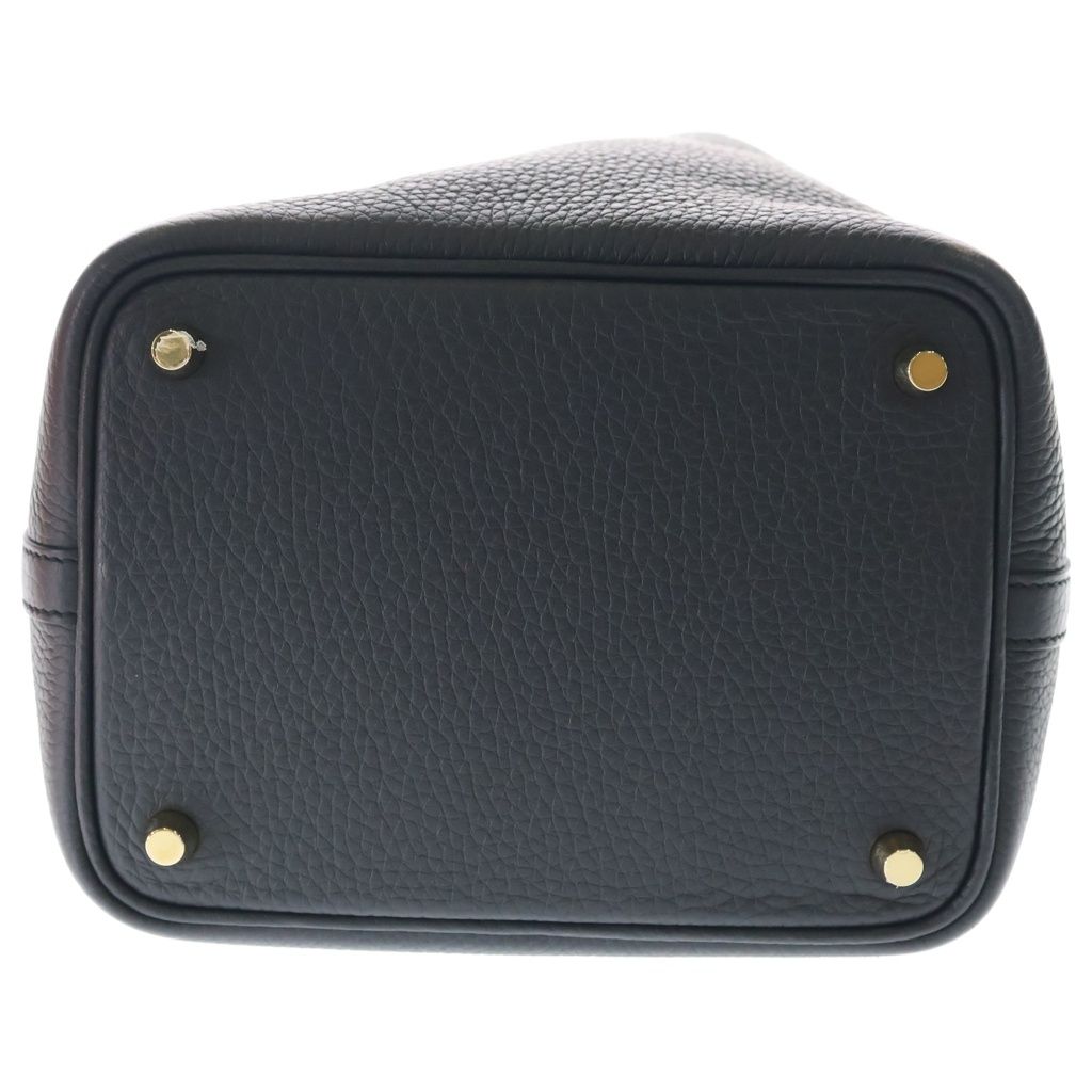 Hermes Picotin Lock PM Taurillon Clemence Leather Handbag Gold Black — view 4