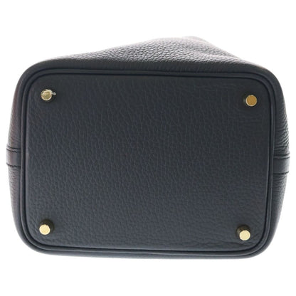 Hermes Picotin Lock PM Taurillon Clemence Leather Handbag Gold Black — view 4