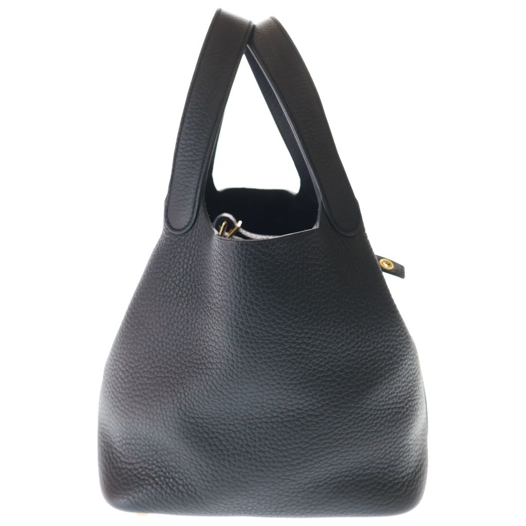Hermes Picotin Lock PM Taurillon Clemence Leather Handbag Gold Black — view 3
