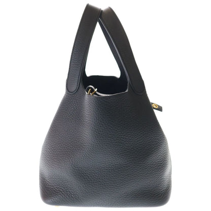 Hermes Picotin Lock PM Taurillon Clemence Leather Handbag Gold Black — view 3