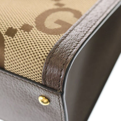Gucci Jumbo GG Diana Bamboo Small Canvas Leather 2-Way Bag Brown — view 8