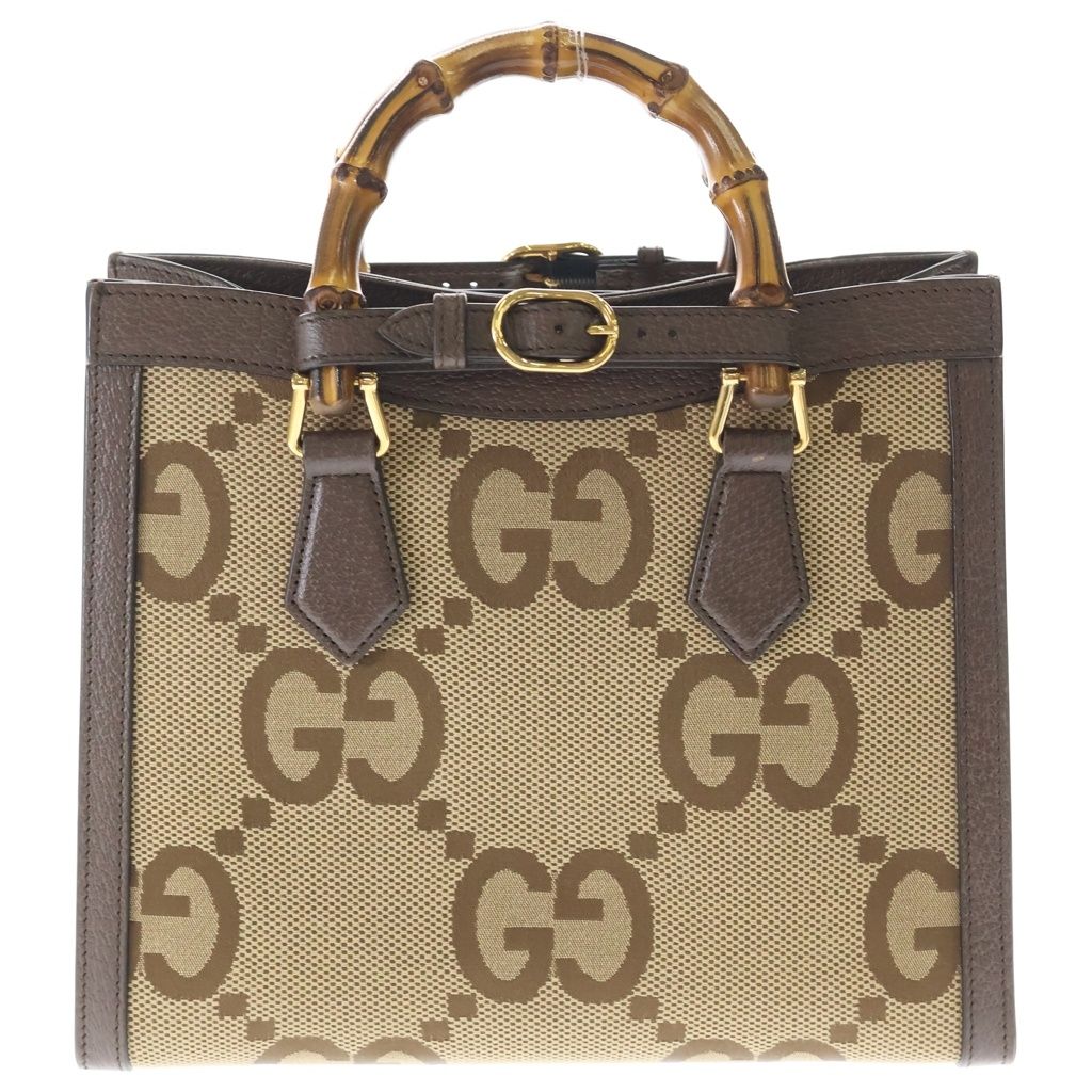 Gucci Jumbo GG Diana Bamboo Small Canvas Leather 2-Way Bag Brown — view 2