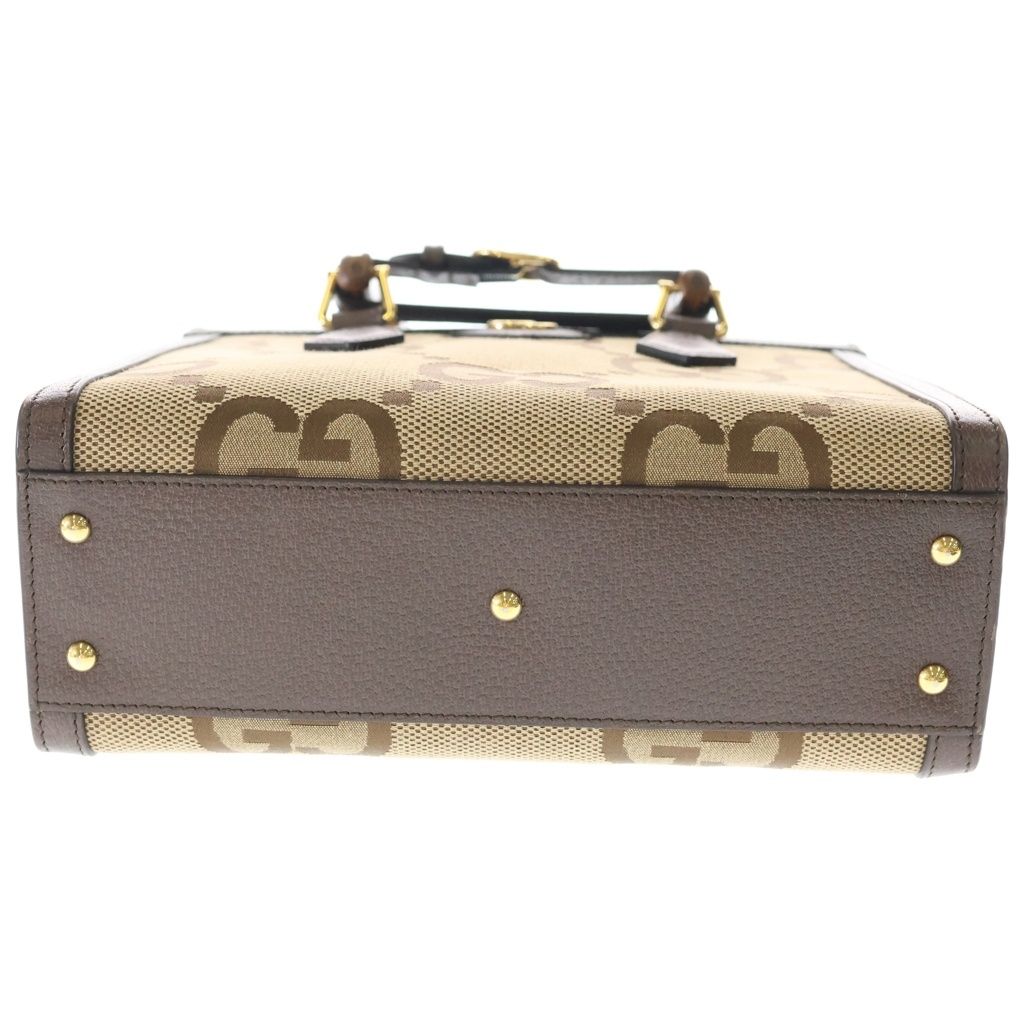 Gucci Jumbo GG Diana Bamboo Small Canvas Leather 2-Way Bag Brown — view 4