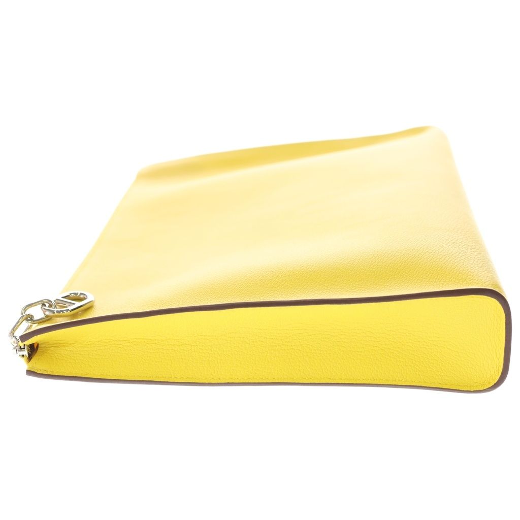 Hermes Zip Azap GM Color Jonunapur Chaine D'ancre Clutch Second Silver Yellow — view 3
