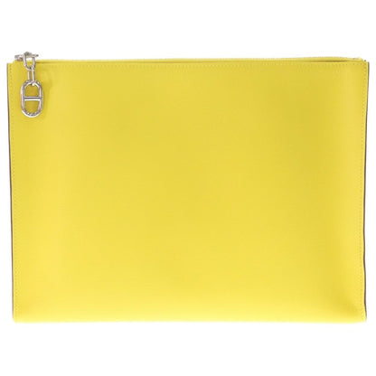 Hermes Zip Azap GM Color Jonunapur Chaine D'ancre Clutch Second Silver Yellow