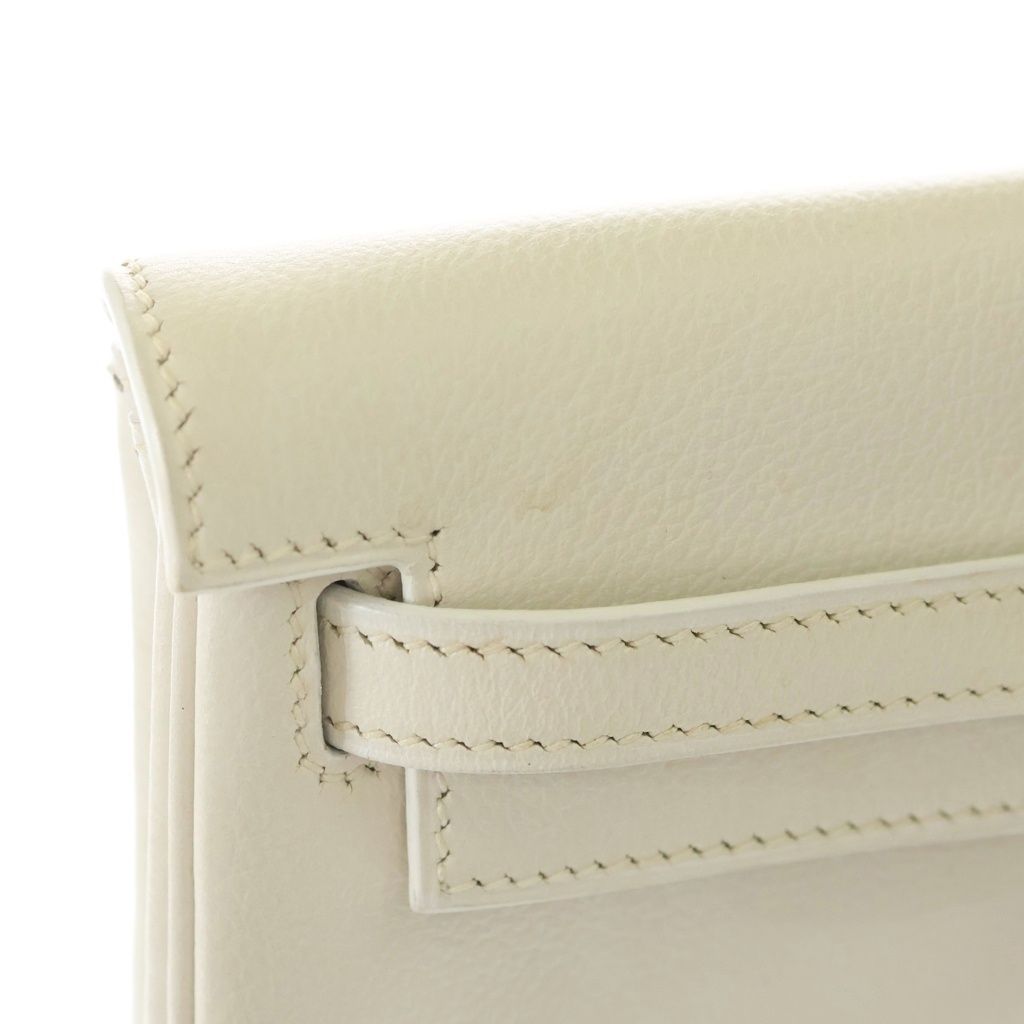 Hermes Kelly a Dos PM White Courchevel — view 6