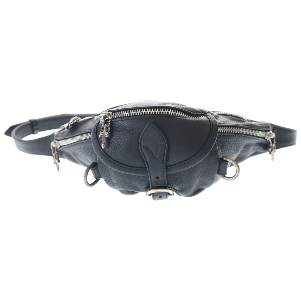 Chrome Hearts Snat Pack Mini Daga Zip Gunslinger Belt Leather Waist Bag Black