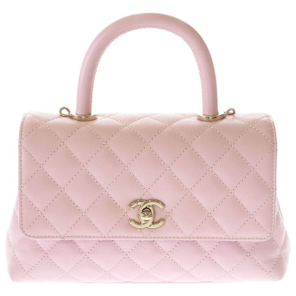 Chanel Coco Handle 24 XS 2-Way Shoulder Bag Chain Pink Gold