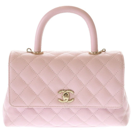 Chanel Coco Handle 24 XS 2-Way Shoulder Bag Chain Pink Gold