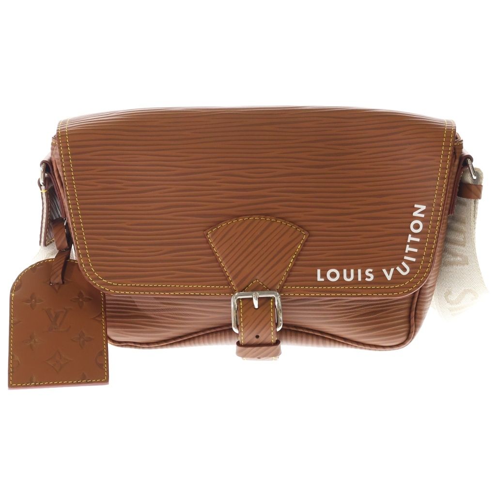 Louis Vuitton Epi XL Montsouris Messenger Bag Brown Leather Silver