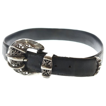 Chrome Hearts 1.5 Blt Talon Leather Belt Black Silver