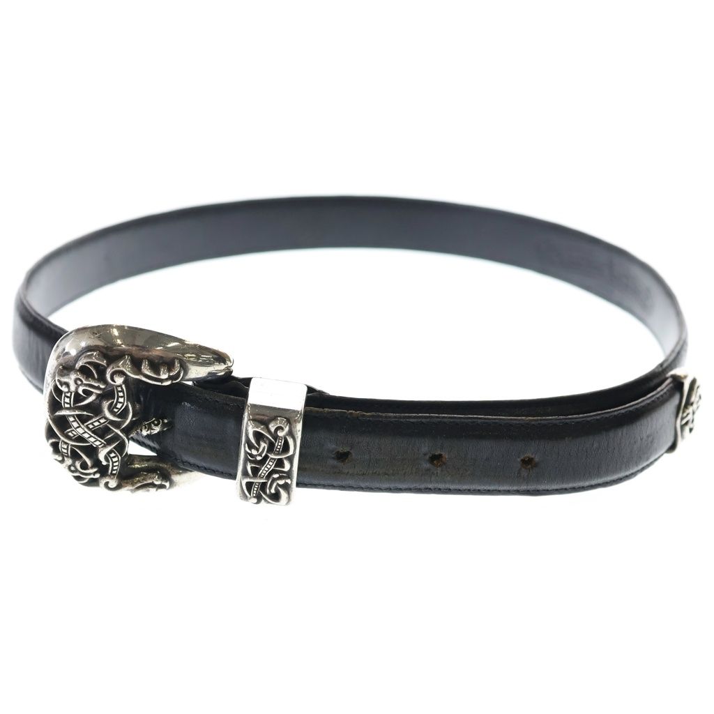 Chrome Hearts Leather Belt Celtic Talon Silver Black