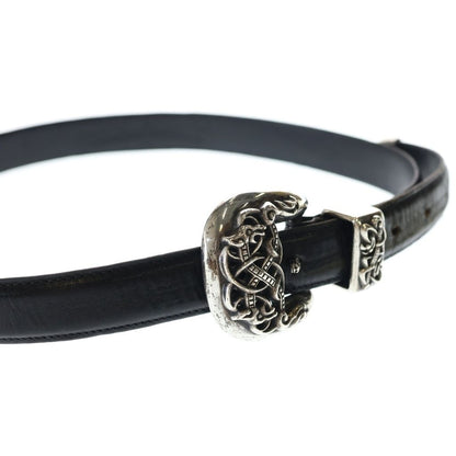 Chrome Hearts Leather Belt Celtic Talon Silver Black — view 4