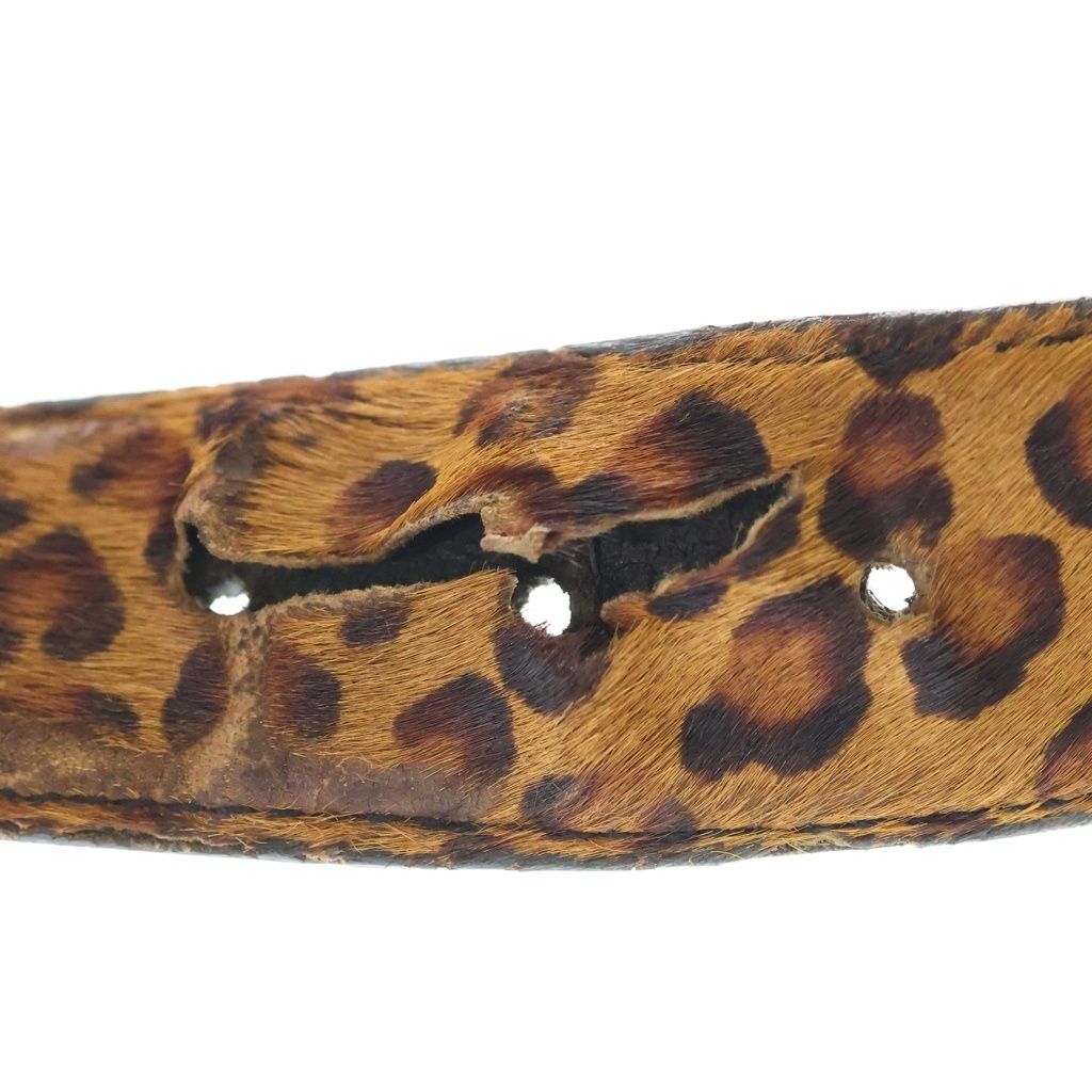 Chrome Hearts 1.5 Strap Leopard Pattern Scroll Rebe Roulis Betts Leather Belt — view 5
