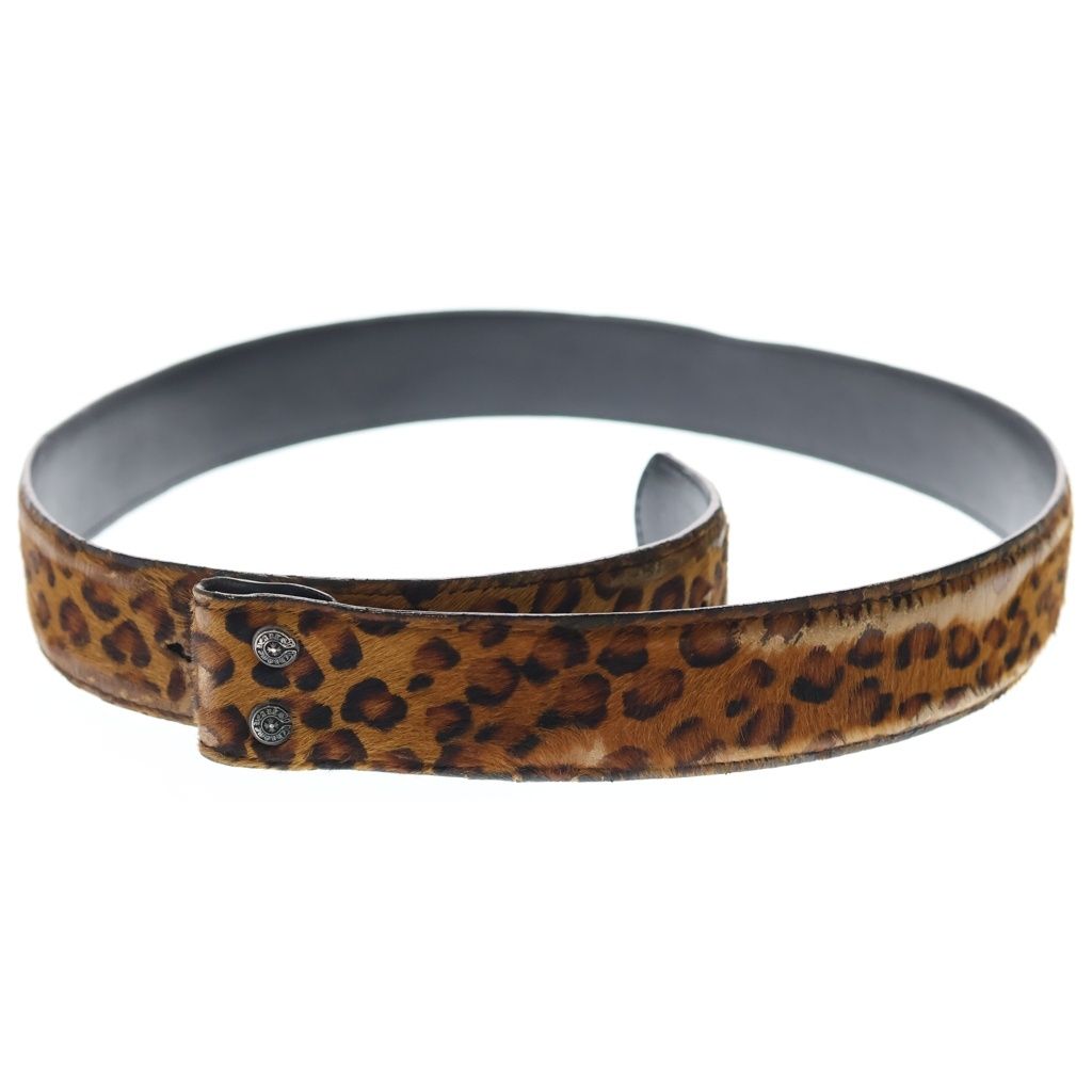 Chrome Hearts 1.5 Strap Leopard Pattern Scroll Rebe Roulis Betts Leather Belt