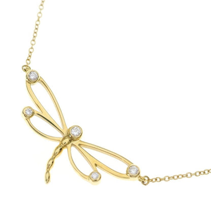 Tiffany & Co Dragonfly Diamond Necklace Pendant Chain Gold