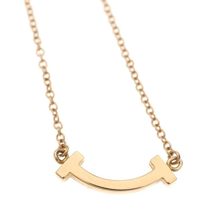 Tiffany & Co T Smile Mini Necklace Pendant Chain Pink Gold — view 3