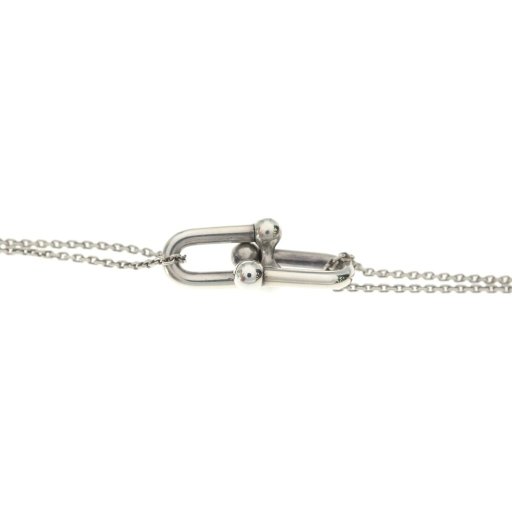 Tiffany & Co Double Link Necklace Pendant Chain 925 Sterling Silver — view 3