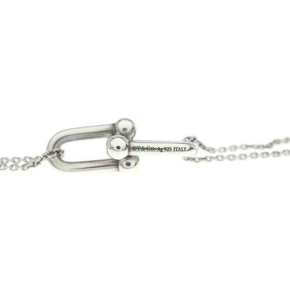 Tiffany & Co Double Link Necklace Pendant Chain 925 Sterling Silver — view 5
